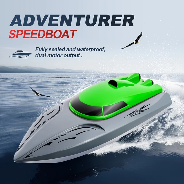 20km/h Waterproof RC Speedboat 3.7V Battery 2.4G High Speed Electric Racing Ship Remote Control Toys for Children 4