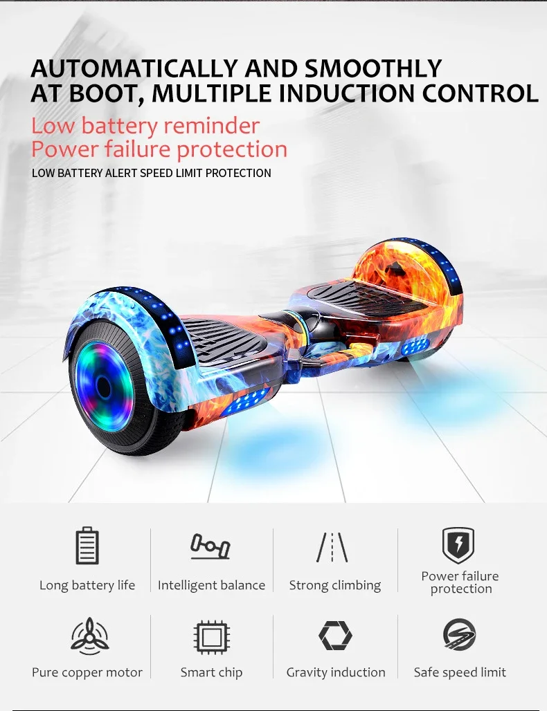 Self Balance Scooter with LED Lights Electric Hoverboards 6.5"