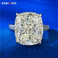 Original Ice Cut 6ct 12*14mm White G High Carbon Diamond Rings for Women 925 Sterling Silver Engagement Ring Party Fine Jewelry 1