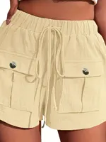 Women's oversized woven solid color summer shorts - Image 6
