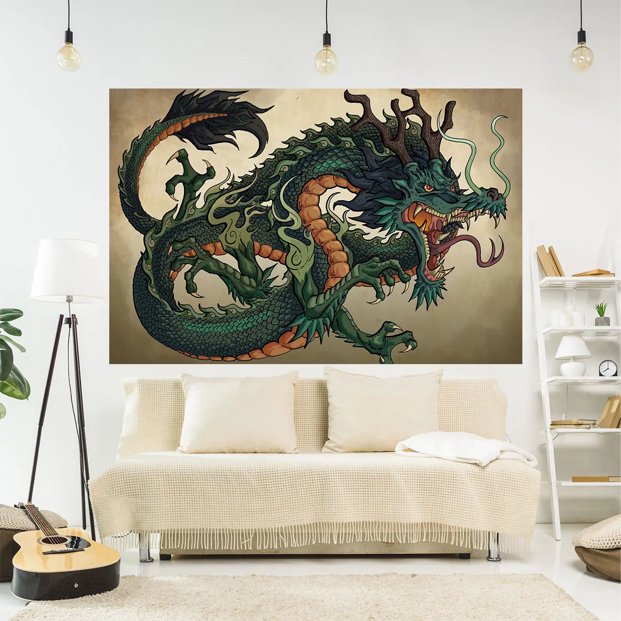 

QdDeco Dragon Meme Tapestry Large Fabric Wall Hanging Carpets Bohemian Decoration Art Aesthetic Home Decorative