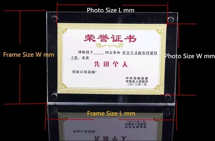 photo size and frame size