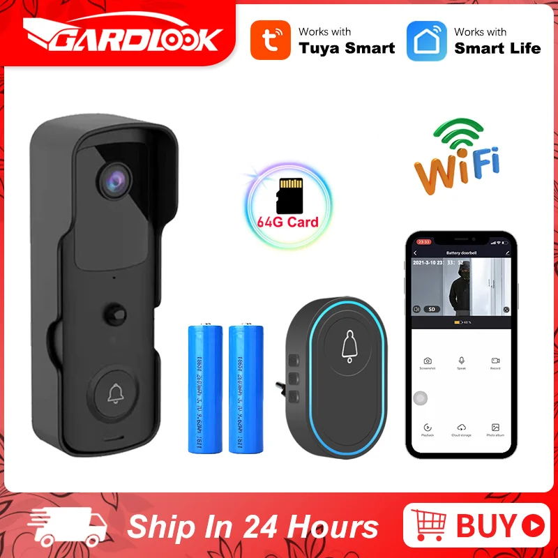 Smart Outdoor Camera With Siren and Smart Video Doorbell