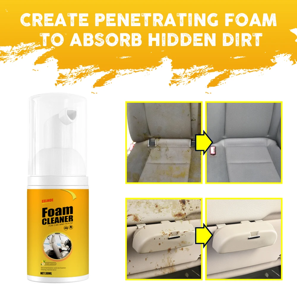 30/60/100/150ML Multi-Purpose Foam Cleaner Leather Clean Remover Spray Car Wash Auto Interior Household Cleaners Stain Removal 3