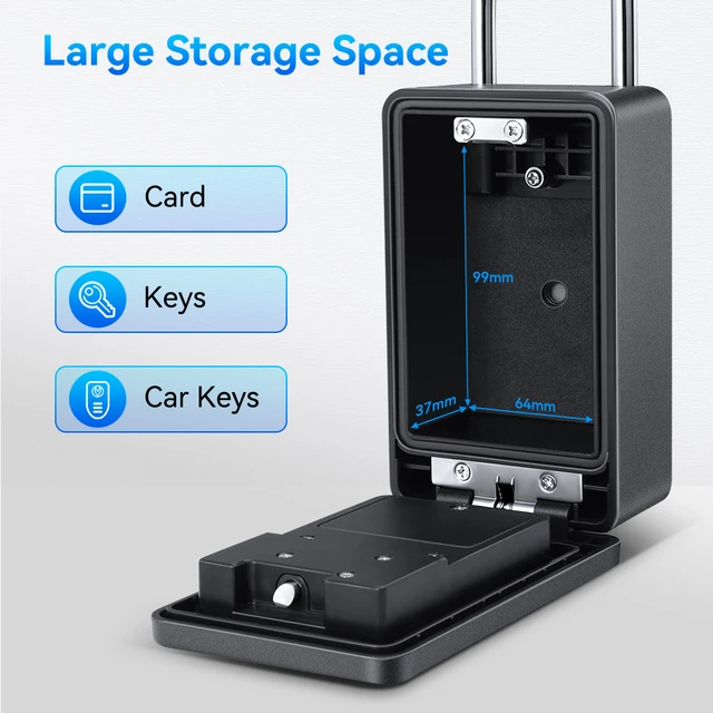 Smart Key Safe Box Fingerprint Storage Lock Key 6 Digital Password Code Waterproof Security Lockbox Works with OKLOK 5