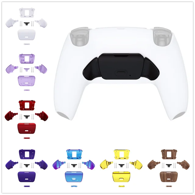 Chrome Gold Remappable RISE 4.0 Remap Kit for ps5 Controller BDM 010 & BDM  020, Upgrade Board & Redesigned Back Shell & 4 Back Buttons for ps5