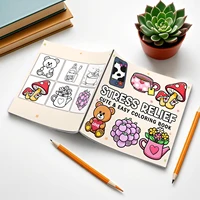 Stress Relief Cute & Easy Coloring Book for Adults and Teens - 24 Pages Adult Picture Book Emotional Release Drawing Books 2