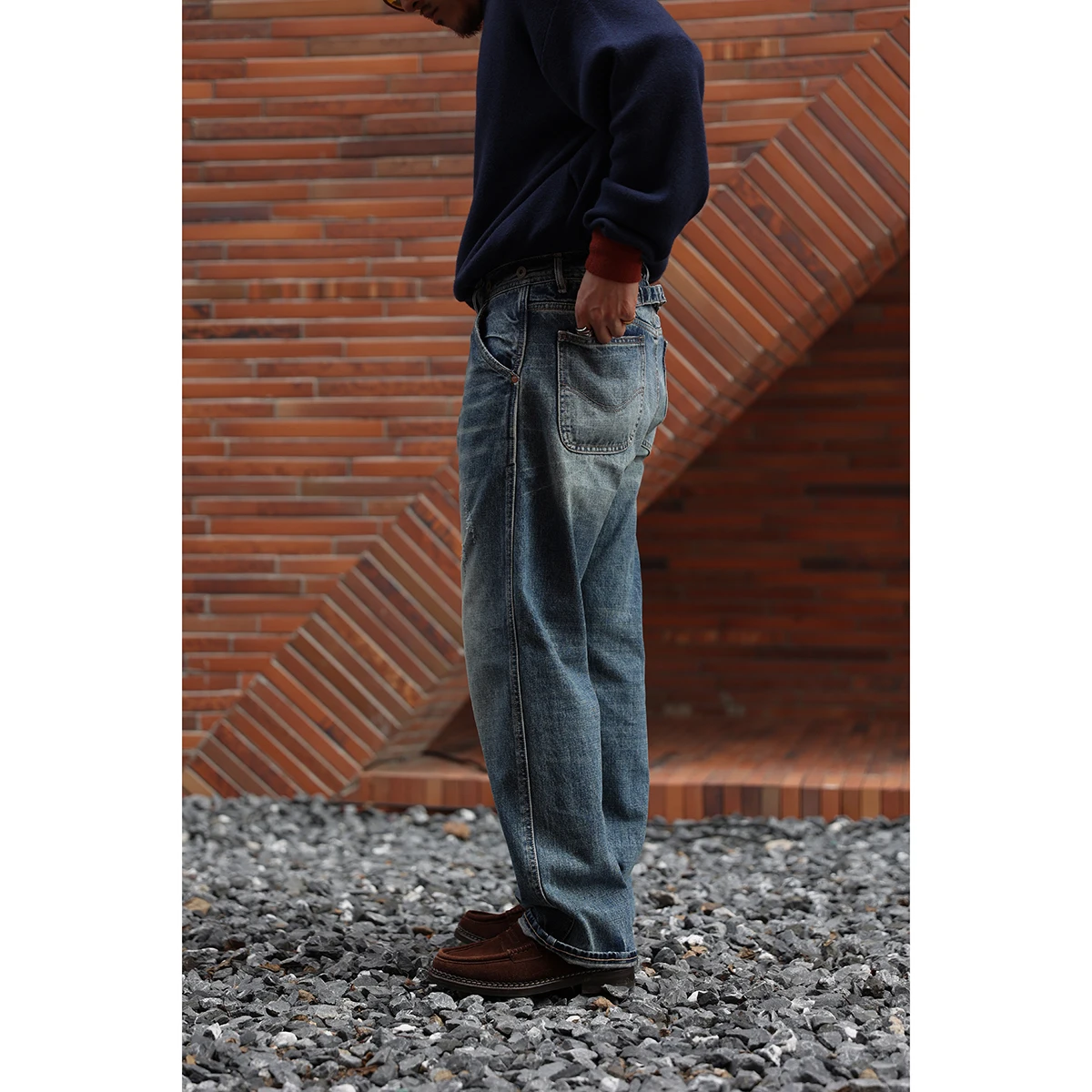 Second Order Washed Jeans Vintage Streetwear 13oz Selvedge Denim Pants For Men 2