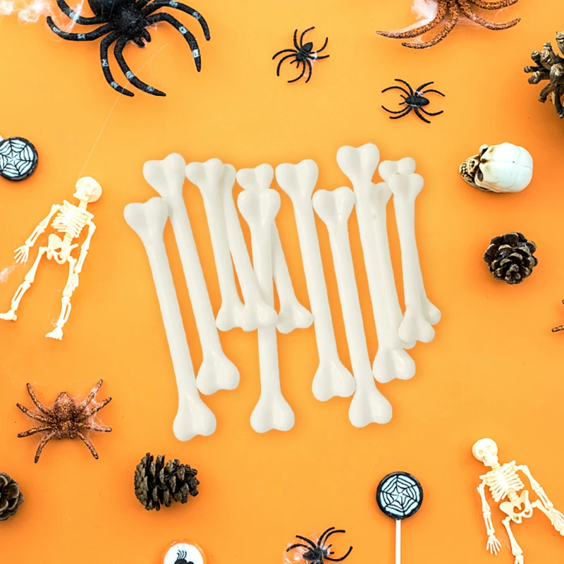 12 stücke Halloween Simulation Knochen Kunststoff Modell Menschliche Knochen Spielzeug Halloween Party Dekoration Spukhaus Horror Decor Parodie Prop – Detail 5