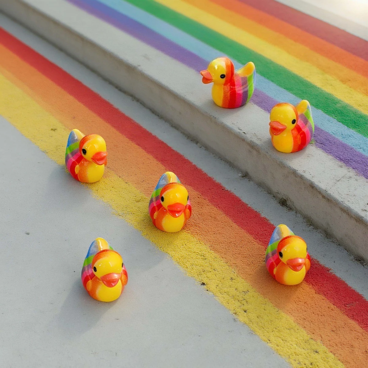 10-100pcs Mini Resin Colorful Ducks Tiny Ducks Set for Potted Miniature Decoration Garden Dollhouse Cake Decoration DIY Party 3