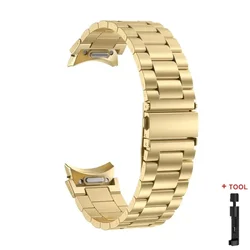 Elegant Stainless Steel Watch Strap - Premium Metal Bracelet - Galaxy 4 5 6 7 44mm (Gold)