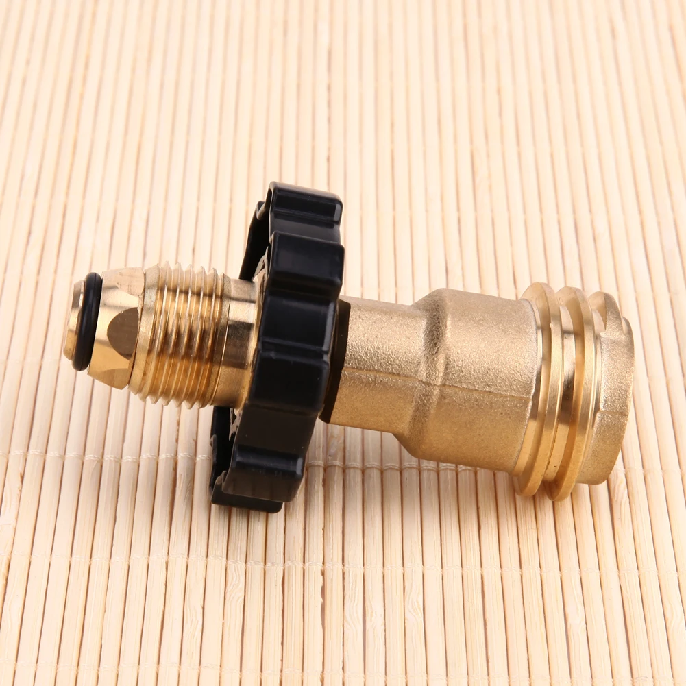 Universal Fit Gas Adapter Converts POL To QCC1/Type 1 Propane Pressure Valve Safe Solid Brass Regulator for BBQ Gas Grill Heater