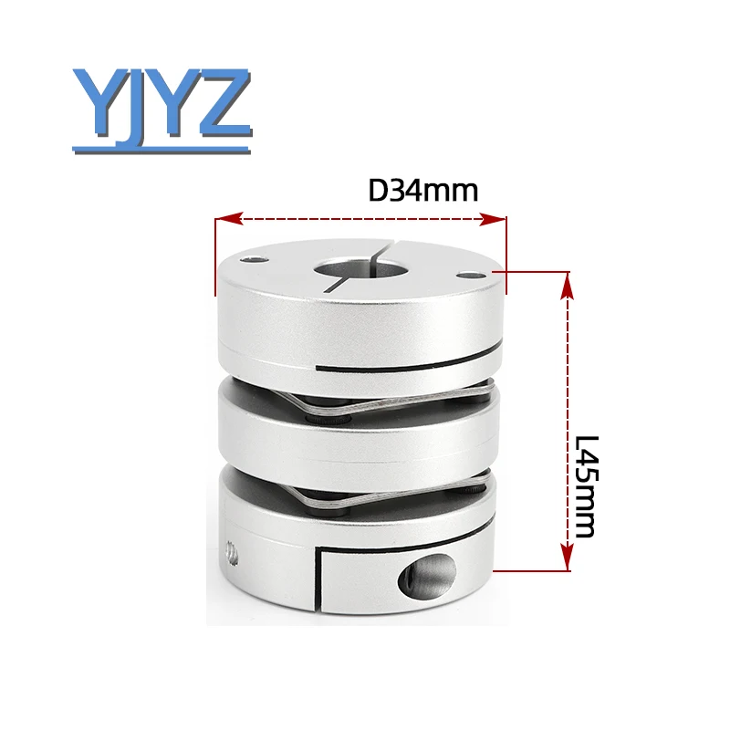 

Aluminum Alloy D34L45 Double Diaphragm Coupling Elastic Connector D34mm L45mm Ball Screw Step Servo Motor Encoder Computer