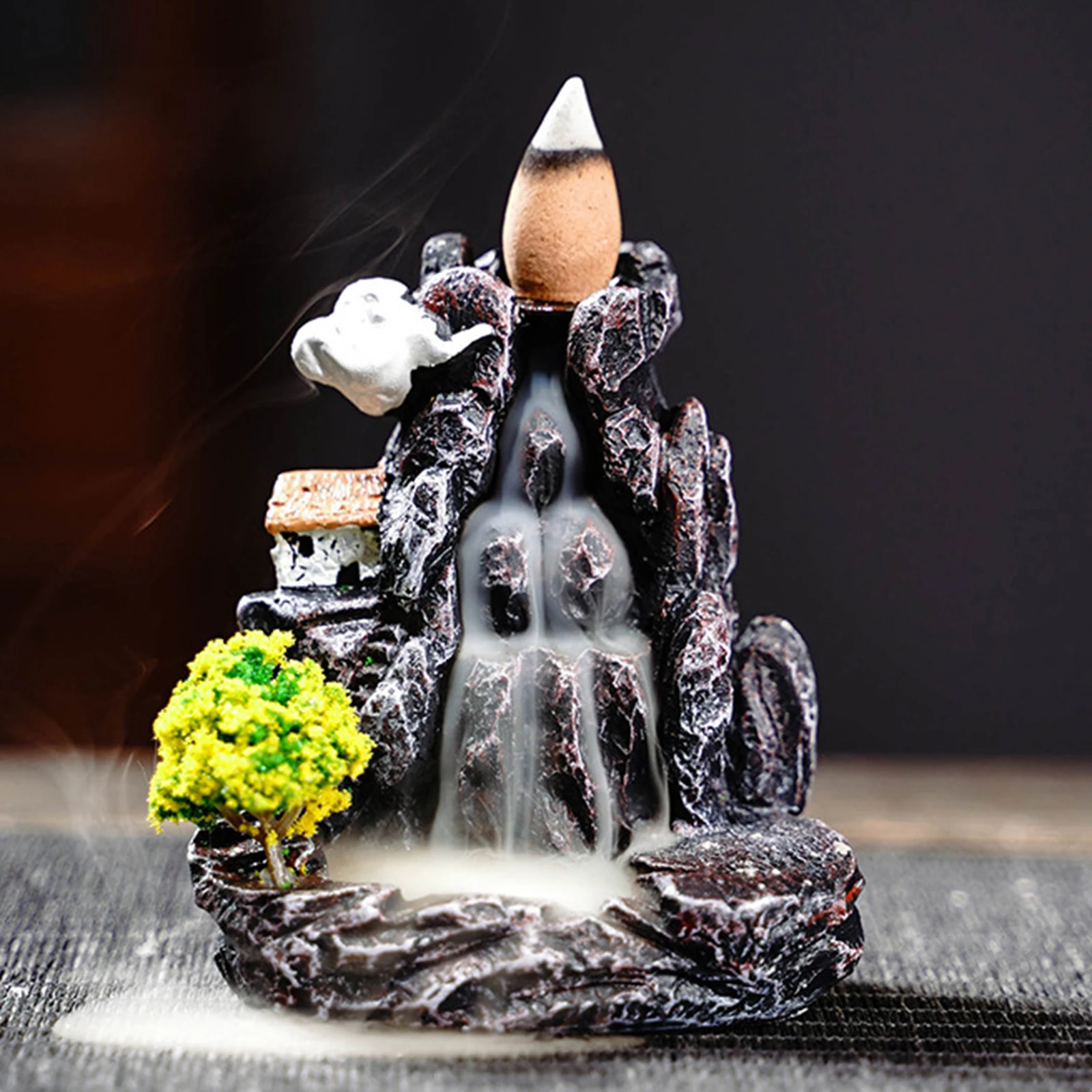 Waterfall Incense Holder Incenses Sticks Holder Statue Resin