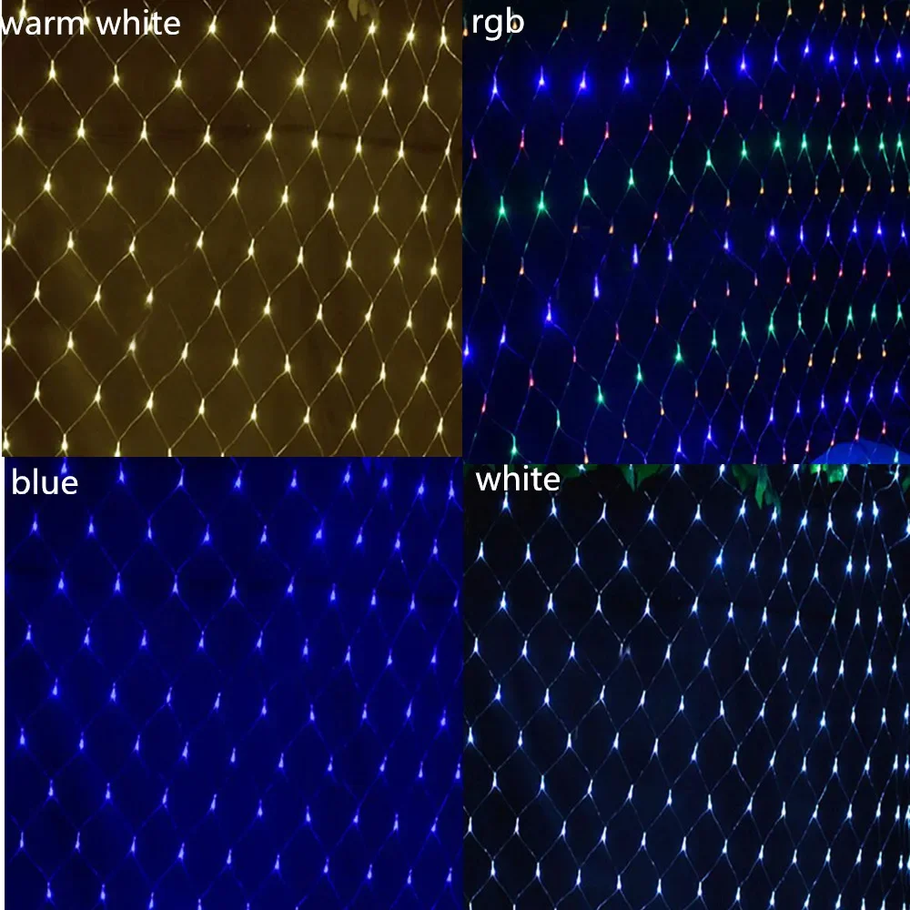 Filet LED 8Modes 220V 1.5x1.5m 3x2m, décoration de noël, fête de mariage, nouvel an, étanche