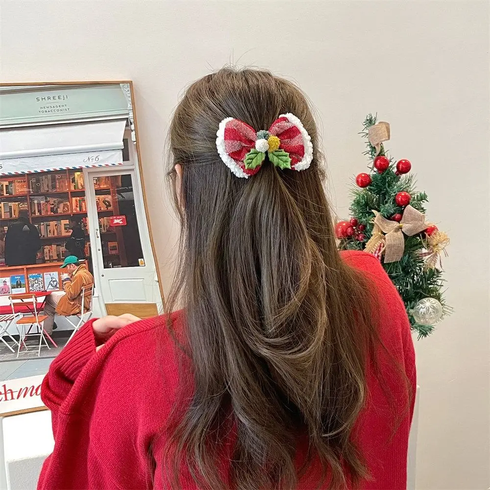 Merry Christmas Decor Christmas Hairpin Sequin Star Christmas Hat Headband Red Barrette Santa Claus Children Antler Hair Clip