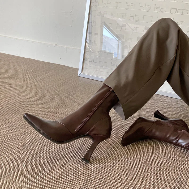 High-heeled Ankle Boots Women 2022 New Autumn and Winter Thin Boots Stiletto Ladies Boots High Heels Fashion Woman Dress Shoes