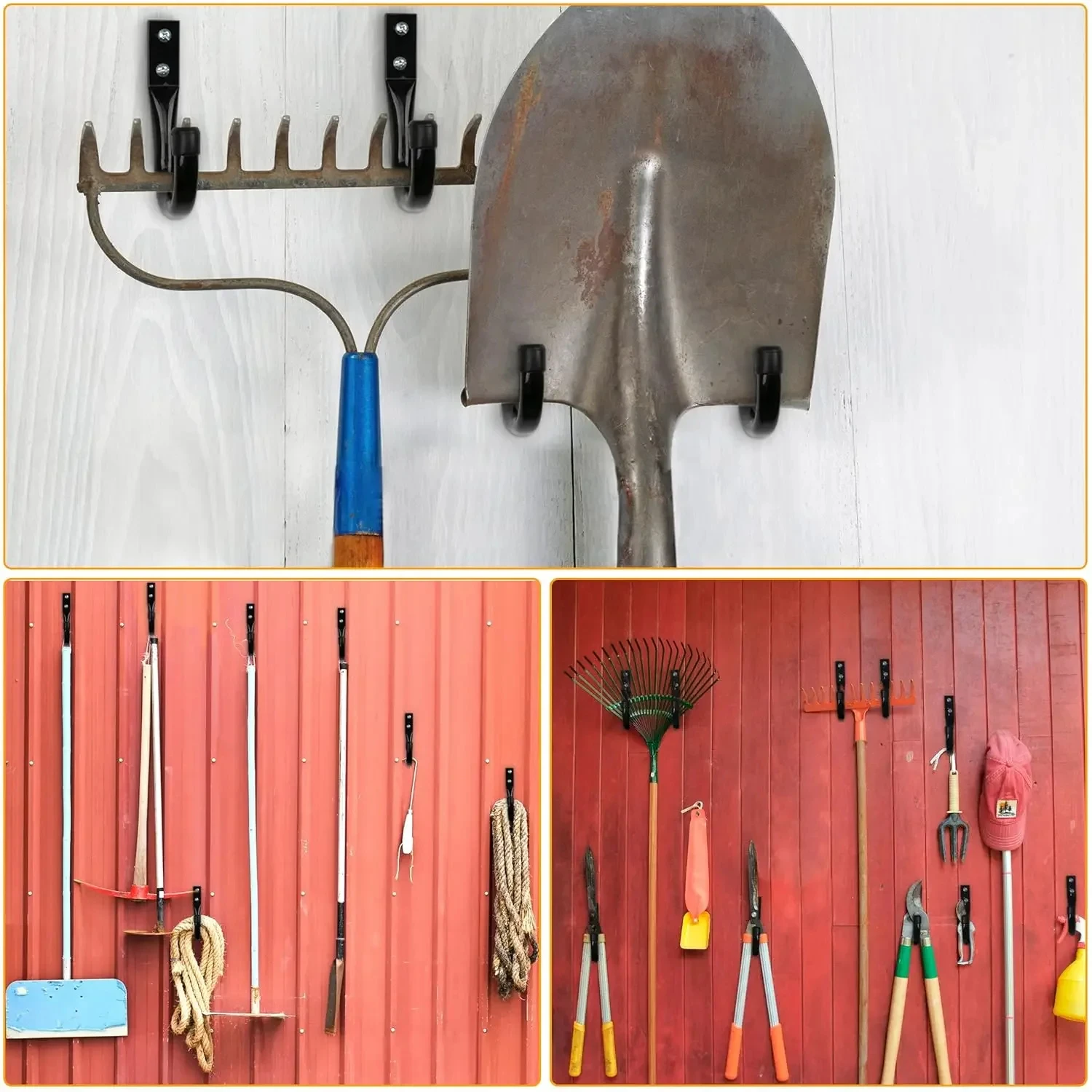 Heavy Duty Metal Garage Storage Hooks | Wall-Mounted Utility J-Hangers