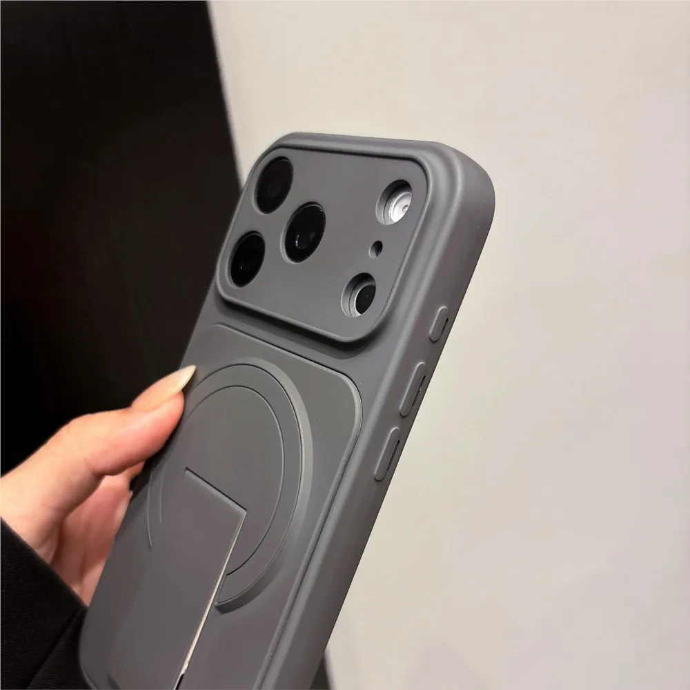 Flip Kickstand Holder Silicone Shockproof Case with Magnetic Charging Compatibility
