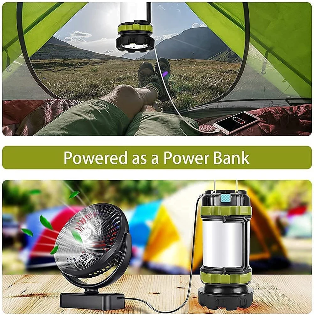 New Camping Lantern Rechargeable 6 Modes LED Bright Flashlight 3000mAh Power  Bank Waterproof Emergency Camping Lamp Torch