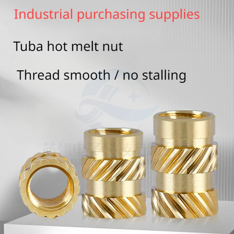 Dado In Rame, Zigrinatura Dell'Inserto, Twill Tuba, Stampaggio Ad Iniezione Hot Melt, Dado Intarsiato, Dado Pressato A Caldo Incorporato