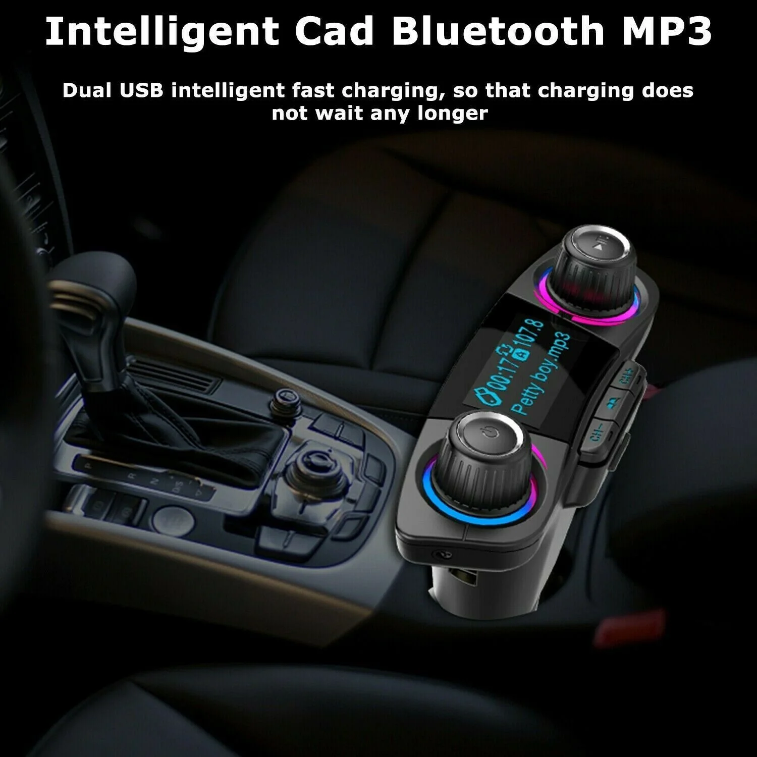 

Car 12V Cigarette Lighter Interface Bluetooth FM Transmitter Mp3 Player USB Charger Hands-free Radio Adapter Kit