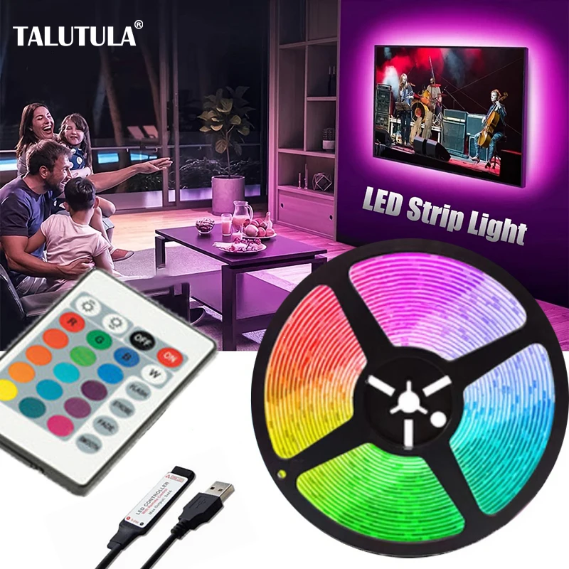 รูปสินค้า สายไฟ LED 2 เมตร 60 ดวง ควบคุมด้วยรีโมทคอนโทรล 24 ปุ่ม ปรับสีได้หลากหลาย ตกแต่งบ้าน