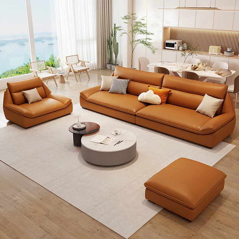 모던 거실 소파, 가죽 미니멀리스트 단면 디자인 소파, 모듈식 편안한 Kanapy I Sofy Do Salony 홈 가구 