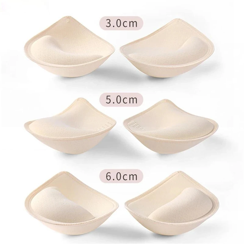 Grosso Push Up Bra Pads para Mulheres, Inserções de Roupa Interior, Elevador do Peito, Esponja Respirável Almofada De Sutiã Acolchoada, Inserção De Maiô De Forro, 5 cm, 6cm