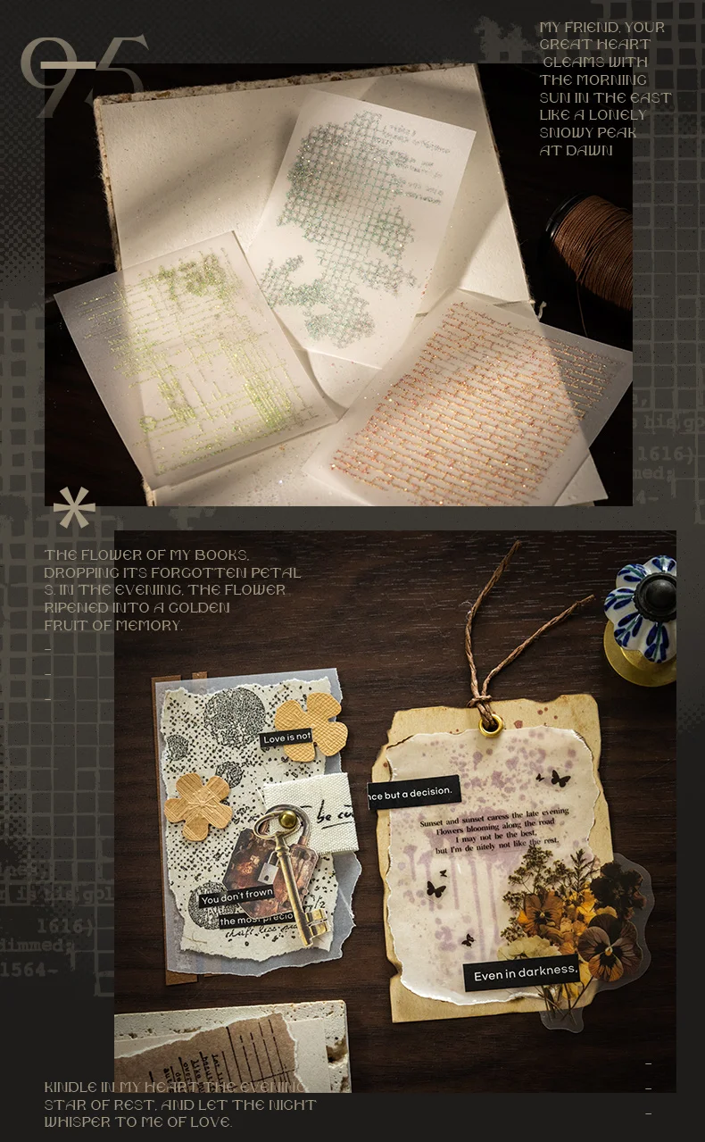 Journal GO Trace Vintage Film Wand Landschaft Schwamm Stempel Kreative DIY Journal Material Collage Scrapbooking Retro Siegel Stempel – Detail 10