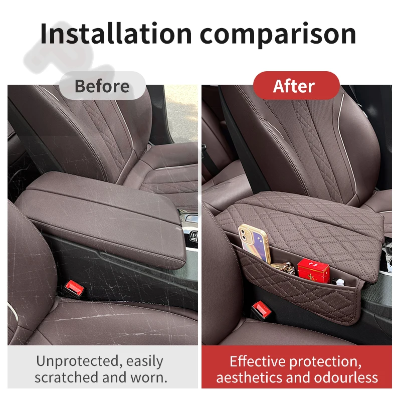 Car Central Armrest Pad Storage Bag For BMW G30 G38 F10 F11 F15 F16 G05 G06 X5X6X7 G32 6GT LHD Auto Center Armrest Mat Accessory