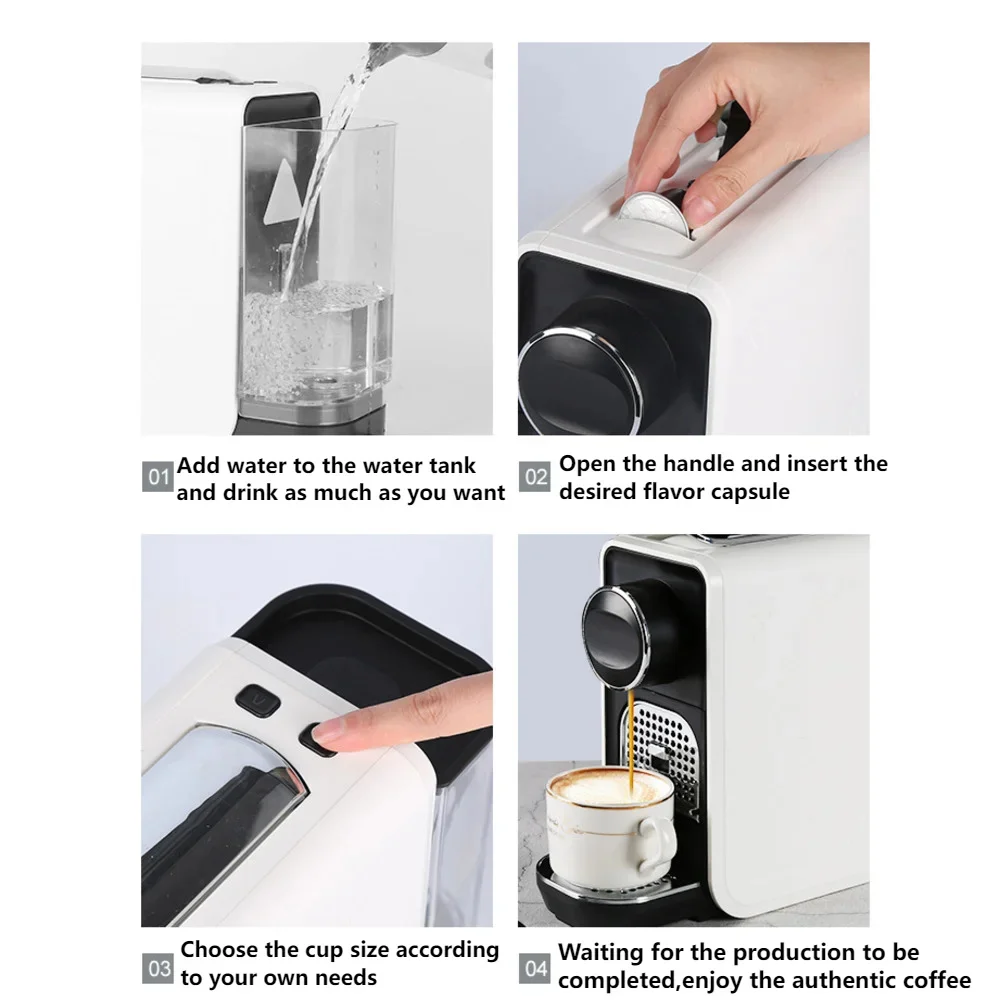 220V 19Bar 750ml Italian Capsule Coffee Machine Household Semi-automatic Integrated Coffee Machine High-pressure Concentration