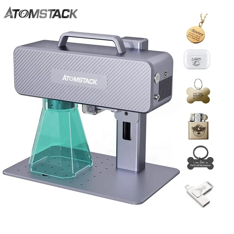 

ATOMSTACK M4 Desktop Mini Handheld Industrial Grade Engraver metal Mark Printer Fiber Marking Machine