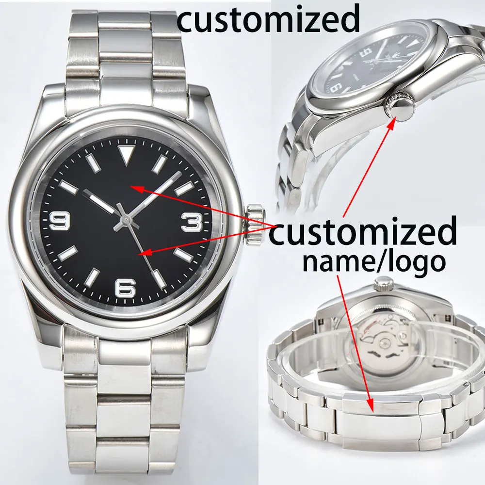 

Мужские механические наручные часы NH35 с автоматическим механизмом и сапфировым стеклом, 36/39 мм