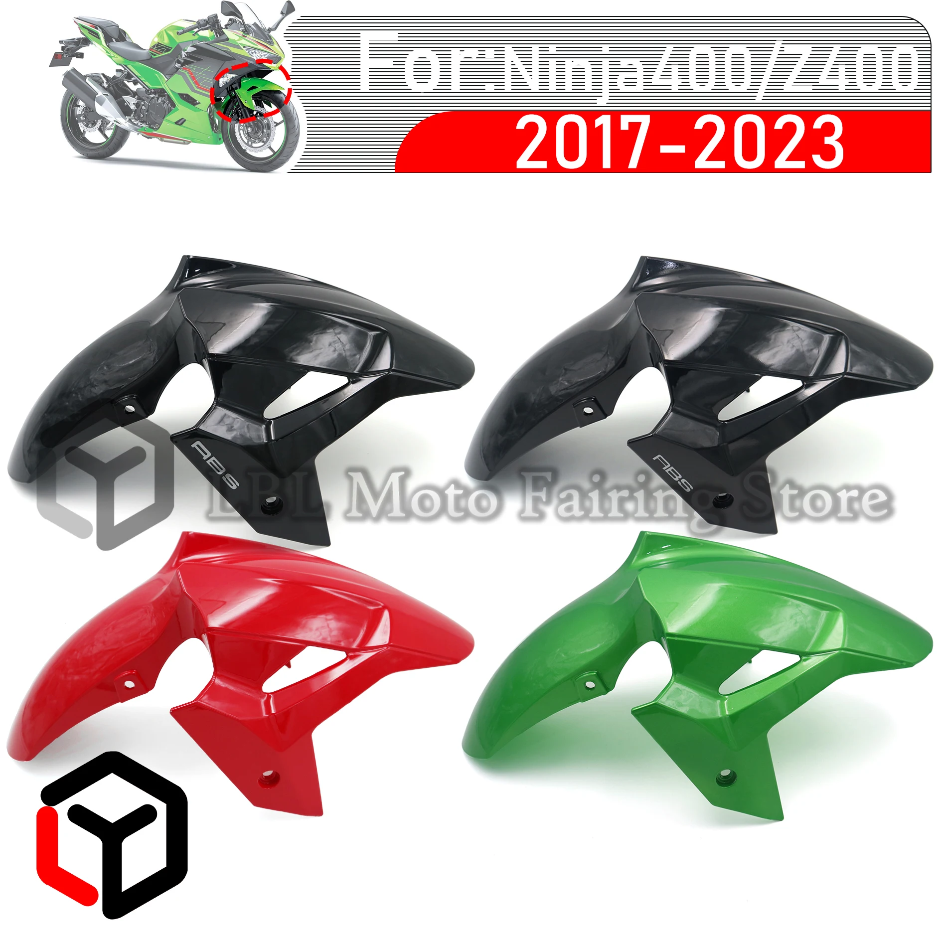 

Front Wheel Fender Mudguard Tire Splash Guard Fairing For Kawasaki ZX400 Ninja400 Z400 EX400 2017 2018 2019 2020 2021 2022 2023