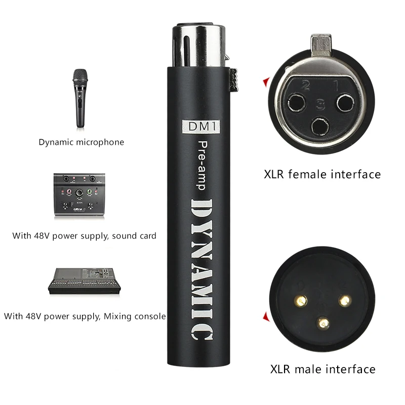 Microphone Preamplifier DM1 microphone preamplifier-28dB preamplifier plug and play function and noise reduction suitable for professional recording