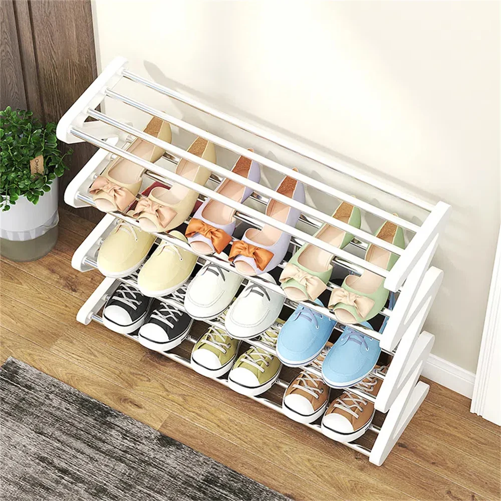 Multi-layer Assembled Shoe Rack Stainless Steel Storage Shelf for s Book  Saving Space Bedroom Z Shape Stand Organizer