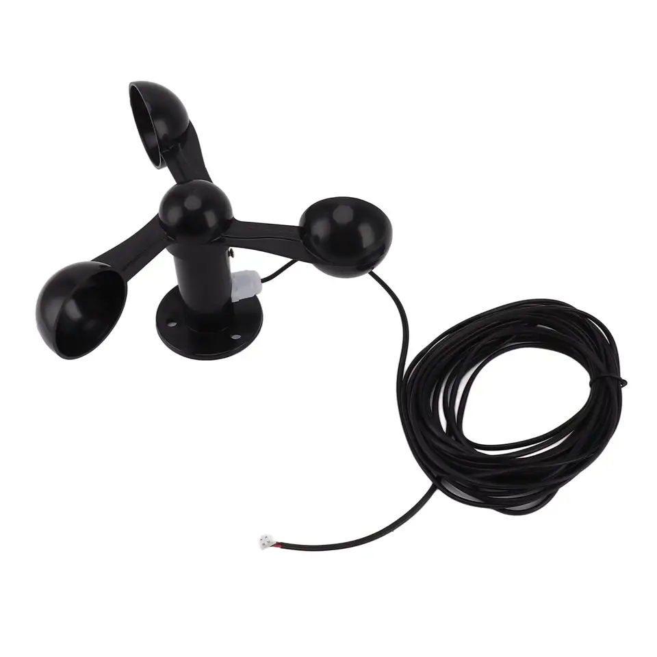 Three Cups Wind Speed Sensor Monitoring 8M 360 Degree Anemometer Cups Waterproof Accurate Wind Speed Detector for Outdoor 0‑3.8v image 6