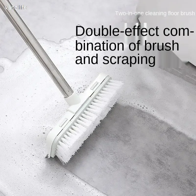 2 in 1 Floor Scrub Brush Grout Brush with 57.8" Long Handle