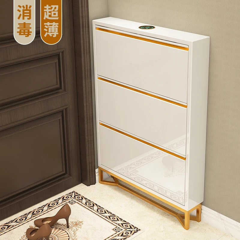 

Ultra-thin disinfection and sterilization shoe cabinet tipping bucket entrance hall storage shoe rack 15cm home door