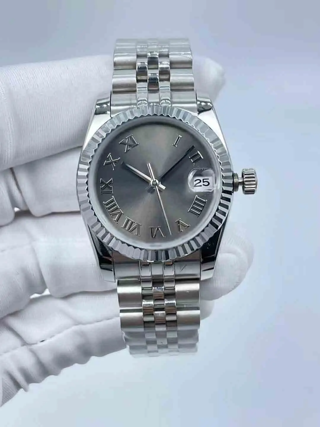 Ladies' Watch - 31mm Roman Dial, Mechanical Movement, Silver Accents