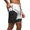 Men's Gym 2 in 1 Quick Dry Shorts Running Jogging Fitness Training Sweat Short Pants Bodybuilding Male Sports Workout Sweatpants 1