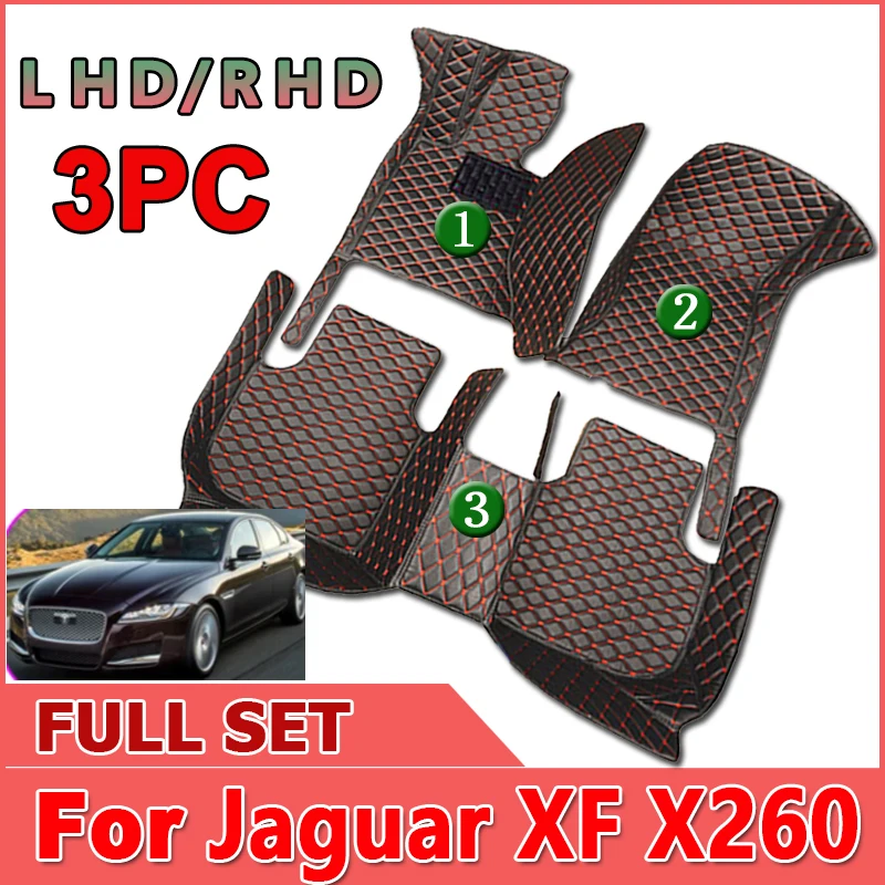 

Car Floor Mats For Jaguar XF X260 2016~2022 Carpet Rugs Durable Leather Mat Anti Dirty Pads Auto Interior Parts Car Accessories