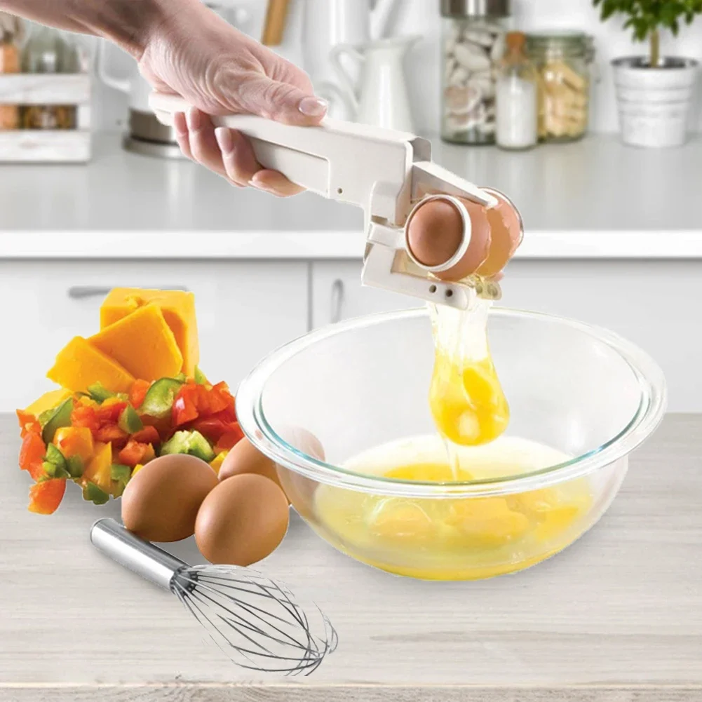Egg Shell Cracker Separator Handheld Egg Opener Breaker Kitchen Gadget