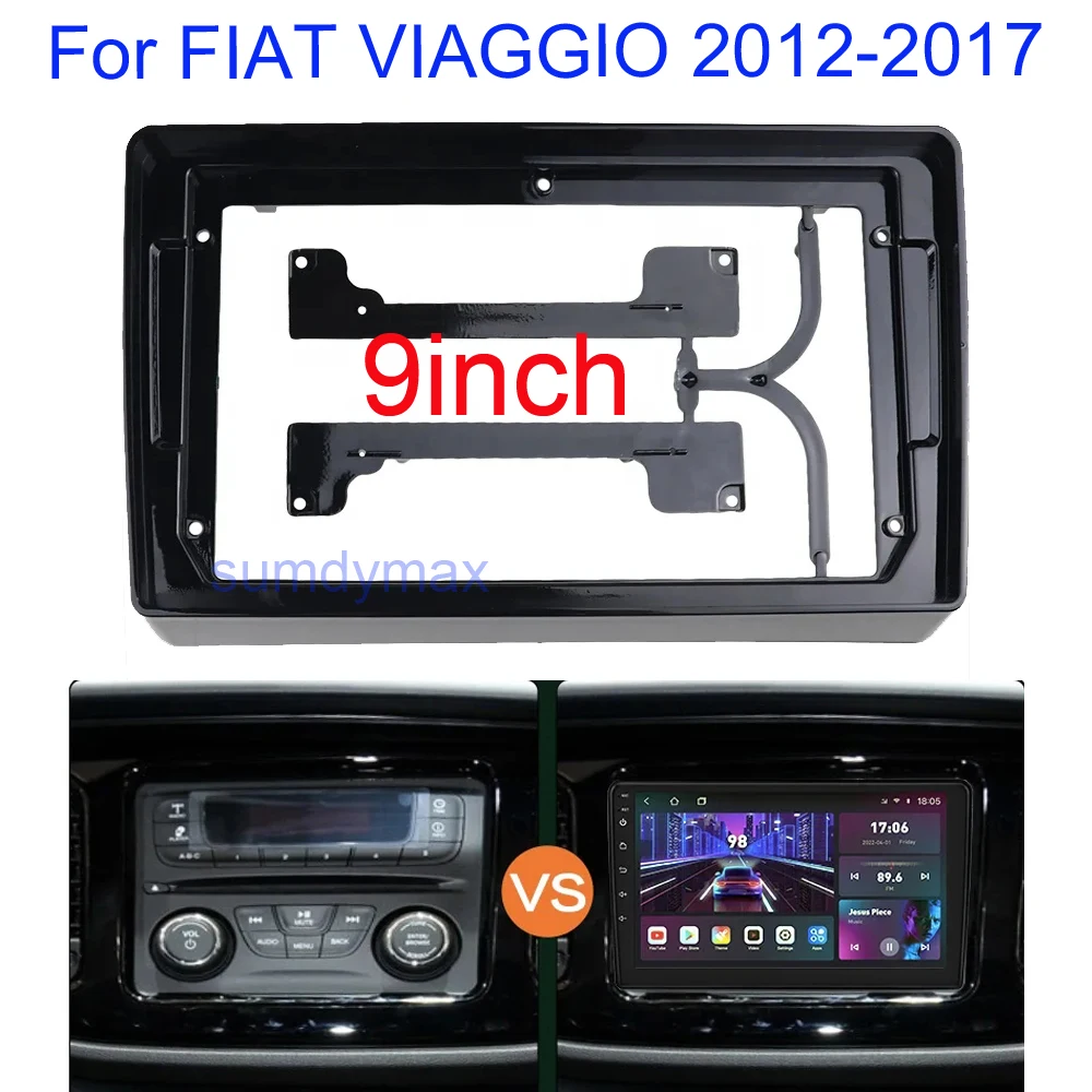 

9 дюймовый 2 din автомобильный dvd gps облицовка рамка для Fiat Viaggio Dodge Дротика 2012-2017 Android радио большой экран комплект Dask рамка