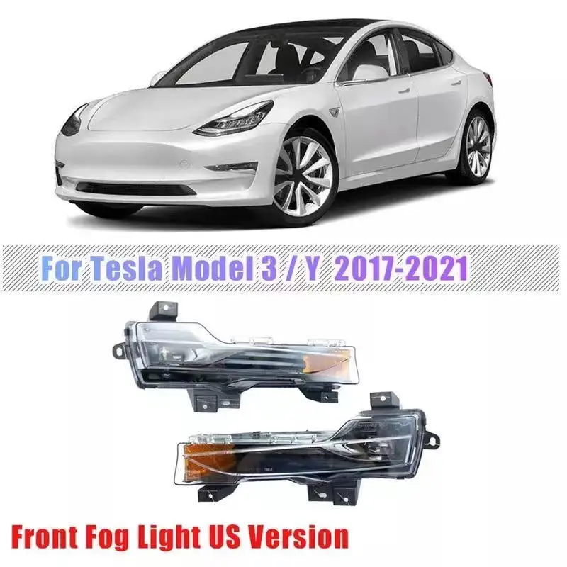 For 2017 18 19 20 2021 Tesla Model 3 / Y Car Front Fog Light Driving