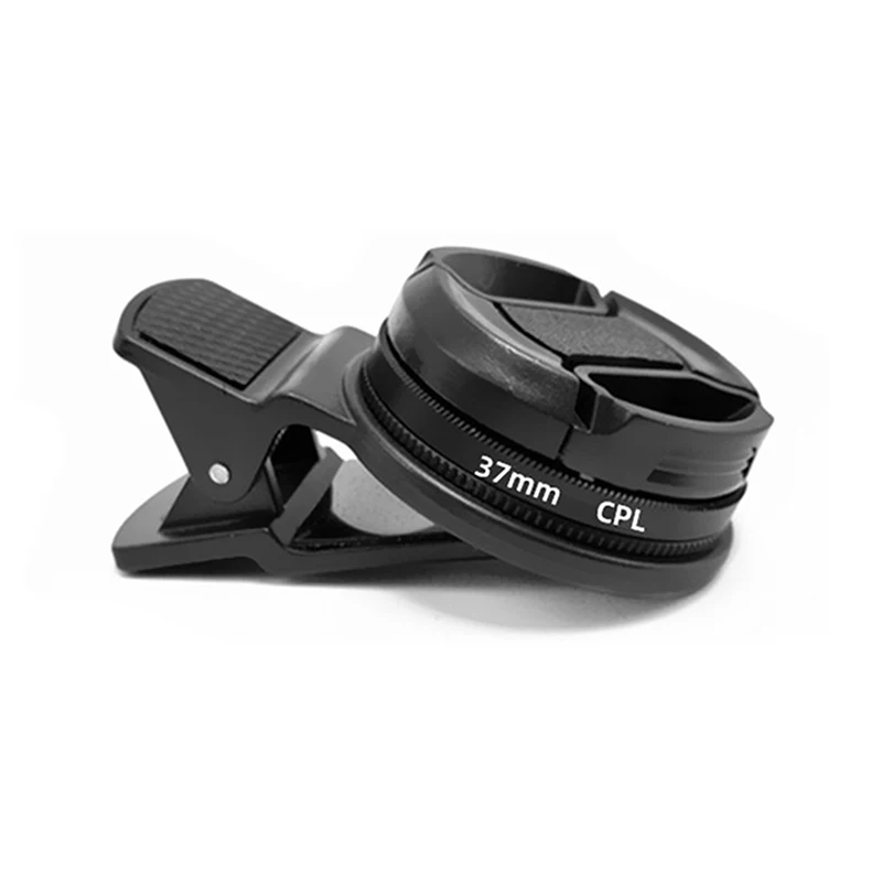 범용 휴대용 편광 카메라 렌즈, 전문 CPL 필터 렌즈 키트, 전화 클립 원형 편광기, 37mm