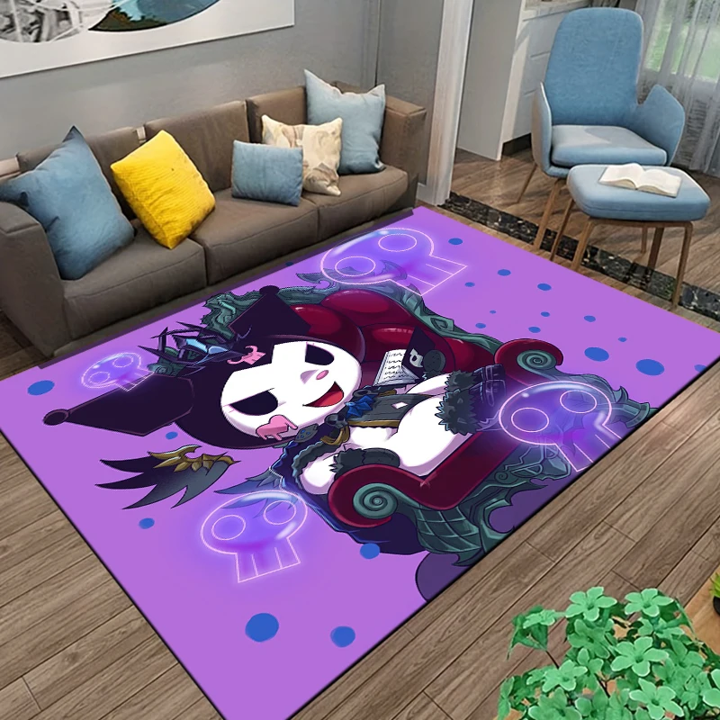 Sanrio Kuromi Carpet Yoga Living Room Decor Children's Crawling Mat Doormat Living Room Area Rug Games Area Washroom Floor Mat