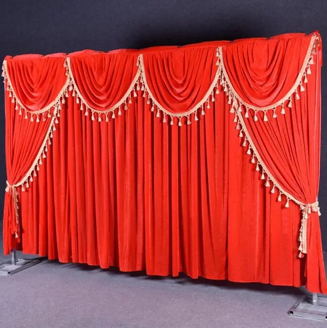 Golden velvet wedding backdrop *4m stage background with curtain excellent quality wedding decorations festive and party supplies