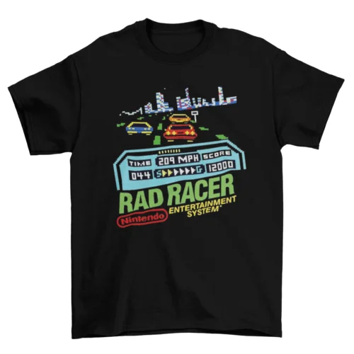 

Rad Racer T-Shirt Unisex Adult Funny Sizes Gamer NES Racing Video Game New